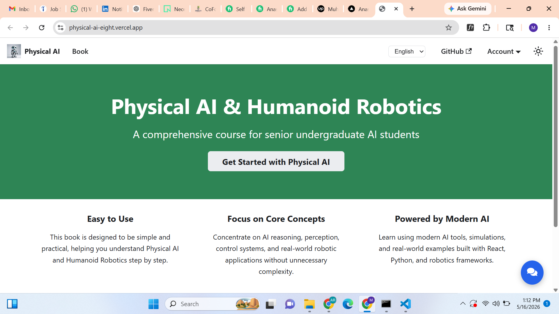 Physical AI Book with RAG-Powered Chatbot